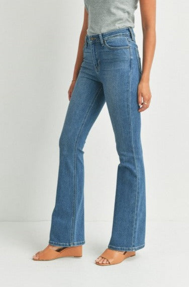Medium Denim Skinny Flare Jeans