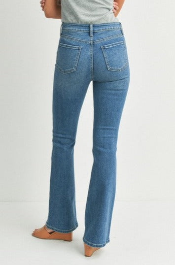 Medium Denim Skinny Flare Jeans