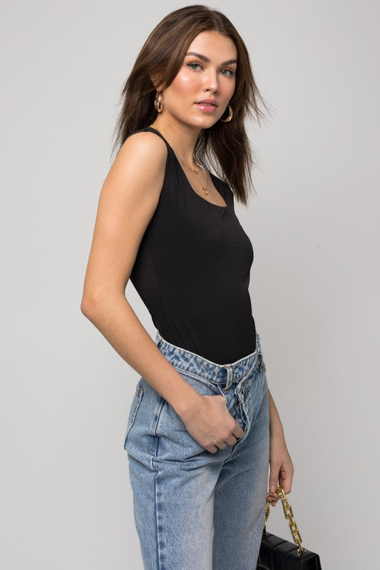 Cap Sleeve Square Neck Bodysuit