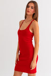 Red Sleeveless Knit Dress