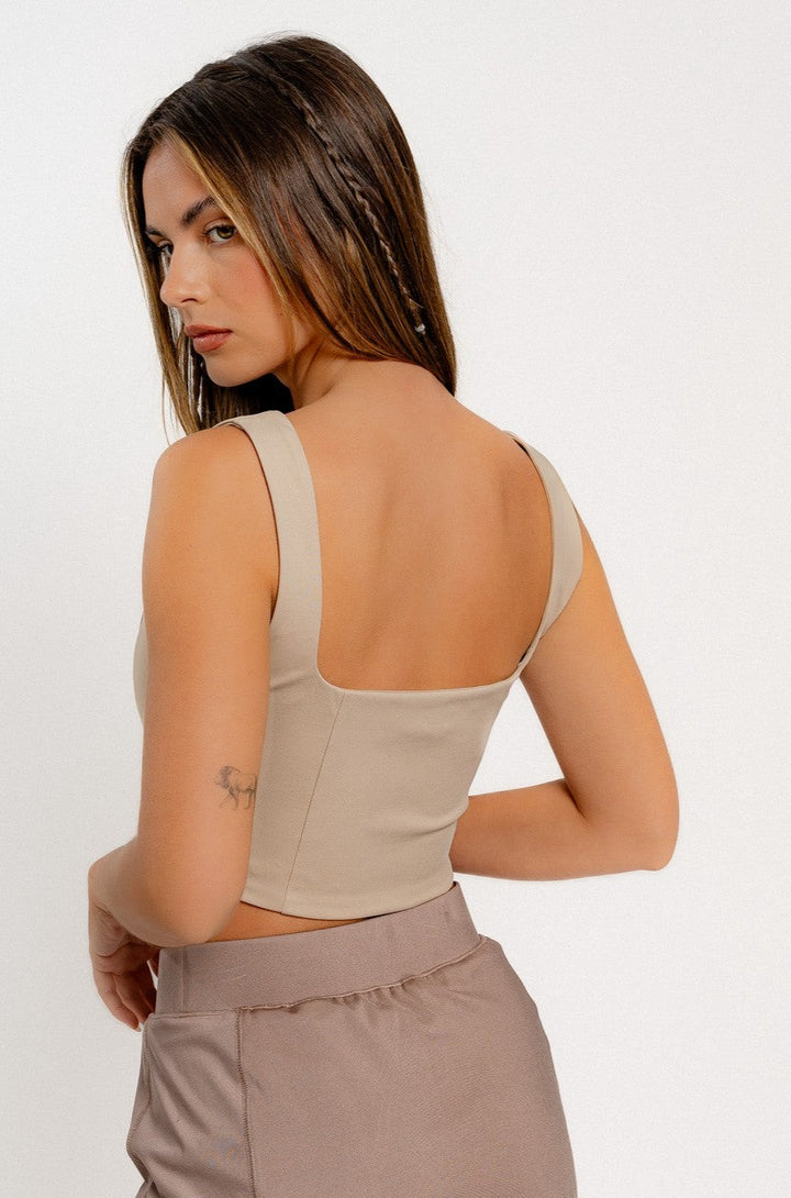 Stretchy Square Neck Corset Top
