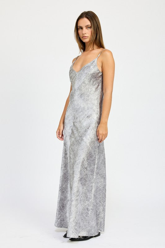 CRUCHED VELVET MAXI DRESS