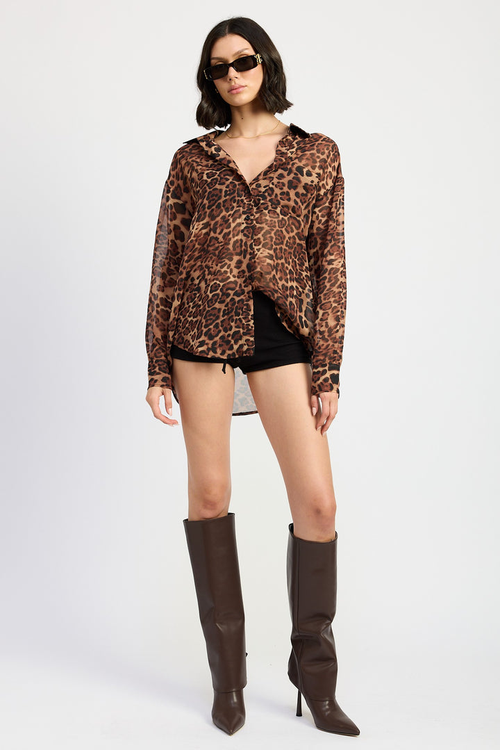 ANIMAL PRINT OVERSIZED SHIRT