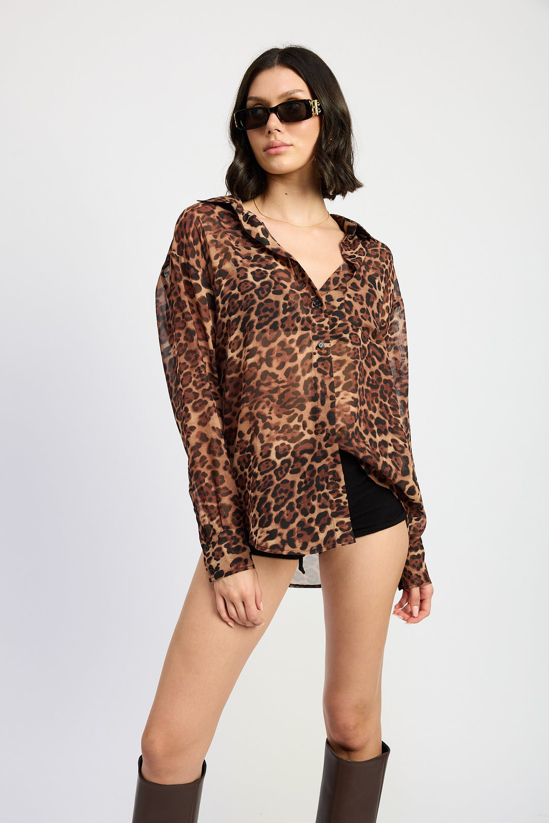 ANIMAL PRINT OVERSIZED SHIRT