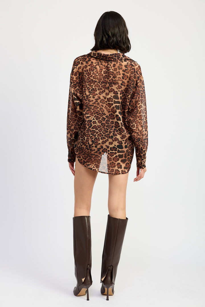 ANIMAL PRINT OVERSIZED SHIRT