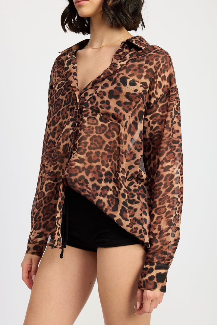 ANIMAL PRINT OVERSIZED SHIRT